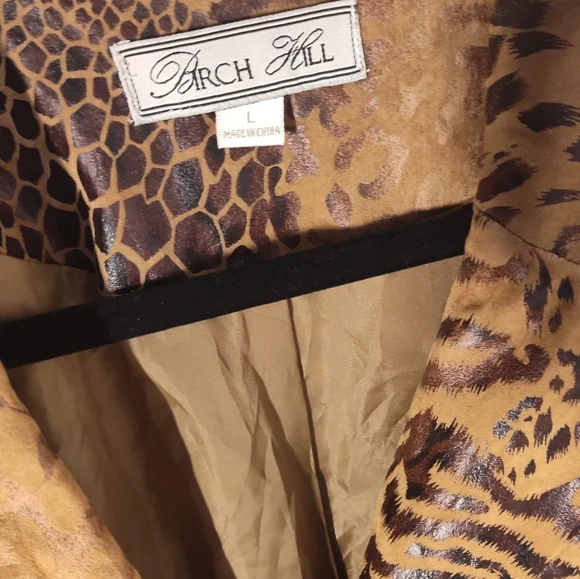 Birch Hill Animal Print Women's Jacket Size Lg #725 - Picture 2 of 3